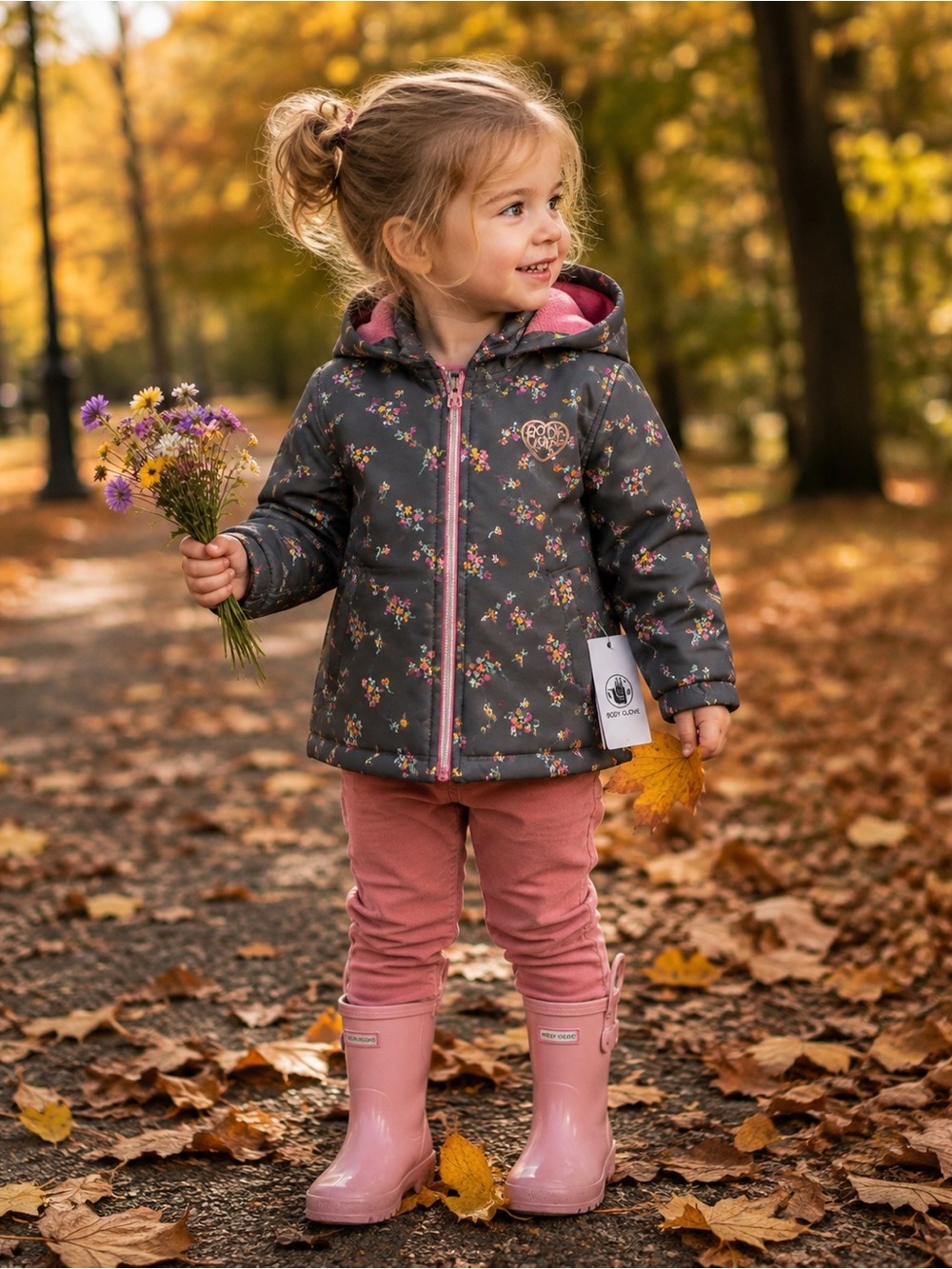 Girls' Body Glove Floral Hooded Softshell Jacket Pink Lining Size 18M – NWT